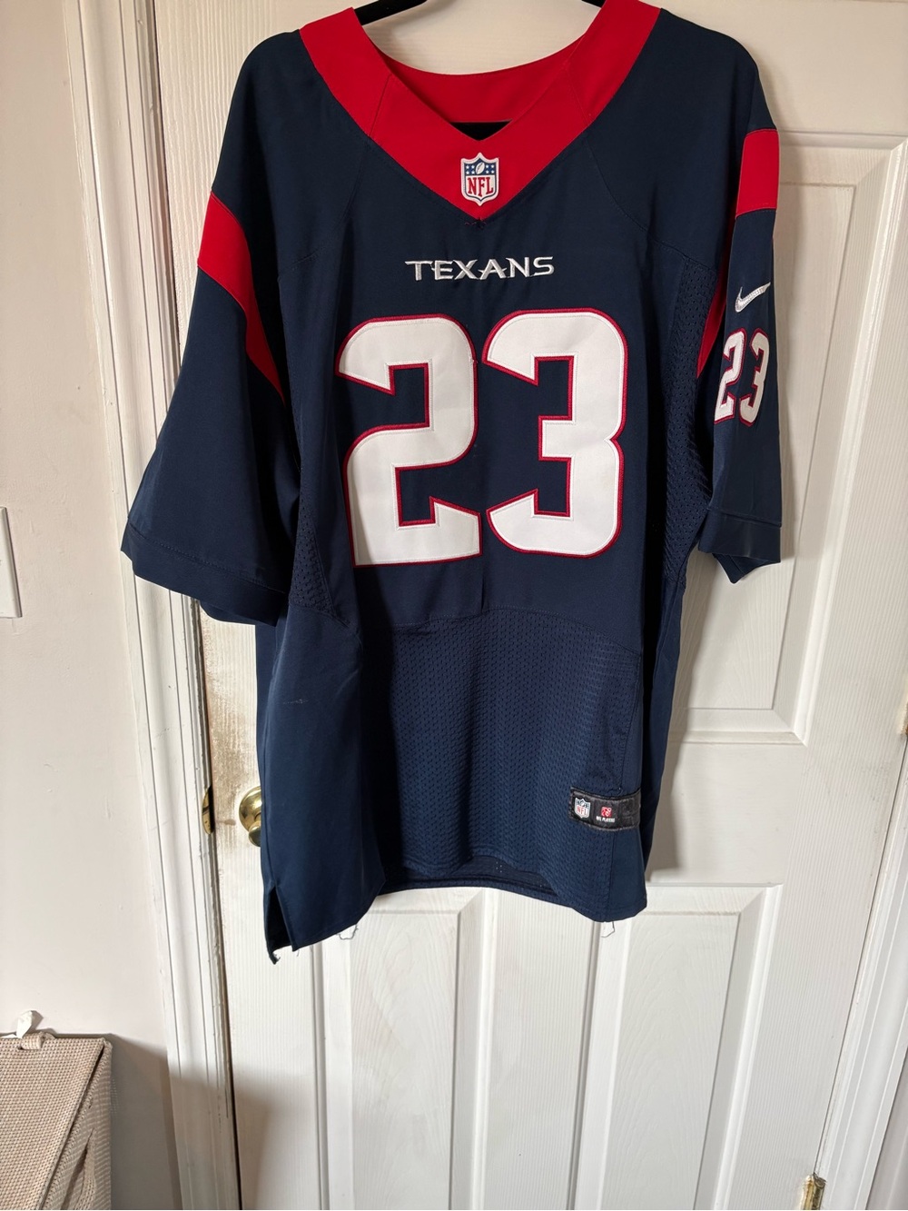 Nike Houston Texans #23 Navy and Red Football Jersey